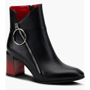 Spring Step by Azura Leather Boots with Red Accents